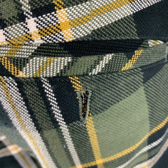 TOMAS MAIER Size 31 Green Yellow Plaid Cotton Button Fly Shorts - Picture 3 of 7